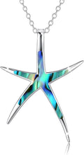 Cuoka Starfish Necklace, 925 Sterling Silver with Opal, Hawaiian Beach Nautical Ocean Pendant, Starfish Jewelry Opal Jewelry Valentine for Women Girlfriend