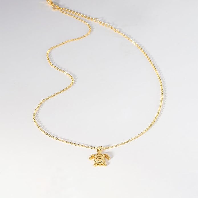 14K Gold Plated Dainty Pendant Butterfly Bead Boot Bee Baseball Flower Compass Airplane Heart Hummingbird Tree Necklace Simple Jewelry Gift for Women