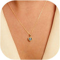 Evil Eye Necklace for Women 14K Gold Plated Delicate Necklaces Blue White CZ Diamond Pendant Necklace Cute Boho Tiny Evil Eye Lucky Protection Jewelry Gift for Women