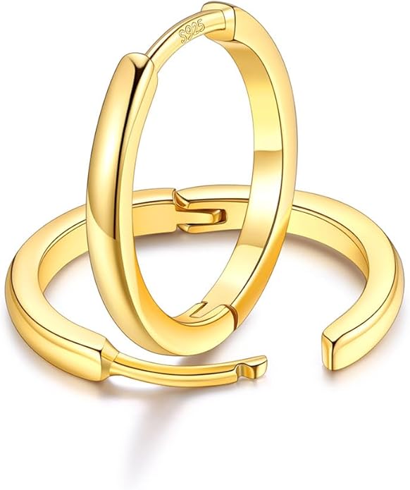 FaithHeart Sterling Silver Hoop Earrings for Women, Hypoallergenic Huggie Hoop Earrings Lightweight Small Cartilage Earrings Hoop Earring Dainty Everyday Earrings 6/8/10/12/14/15/16/18/20mm