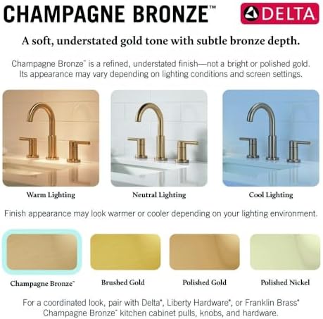 Delta Arvo Brushed Gold Faucet 3 Hole, 8 Inch Widespread Bathroom Sink Faucet - Image 6