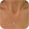 Valentines Gifts for Her Women - Initial Necklaces for Women Dainty 14k Gold Plated A-Z Letter Pendant Name Necklaces Cute Charm Choker Fashion Accessories Non Tarnish Trendy Jewelry Gift