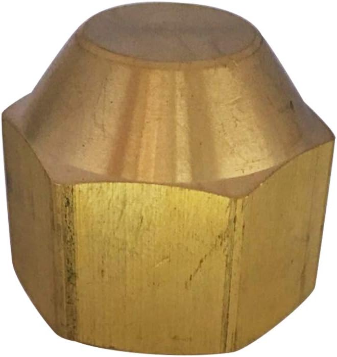 Brass 45 Degree Flare Cap 1/4" Tube OD SAE Fitting 7/16" Thread Size 5pcs - Image 6