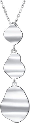 Long Necklace Sterling Silver Larait Bar Y Lariat Long Chain Drop Adjustable Necklace Gift for Her, 30"