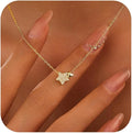 LOVECOM Valentines Gifts S925 Sterling Silver Heart Necklace for Women Dainty 14k Gold Plated CZ Infinity Double Cross Star Pendant Choker Necklaces Trendy Bead Chain Jewelry Gifts for Mom Daughter