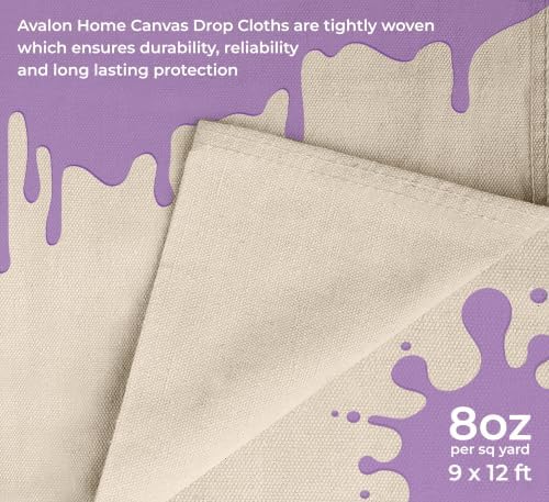 Canvas Drop Cloth for Painting 9x12 feet Pack of 1-8oz Painters Drop Cloths for - Image 6