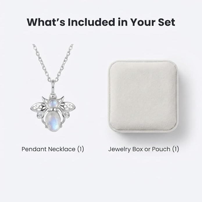 925 Sterling Silver Animal Pendant Necklace Collection for Women | Handmade Natural Gemstone Jewelry | Cat, Bee, Turtle & Bug Designs | Hypoallergenic Silver Necklace Gift for Her