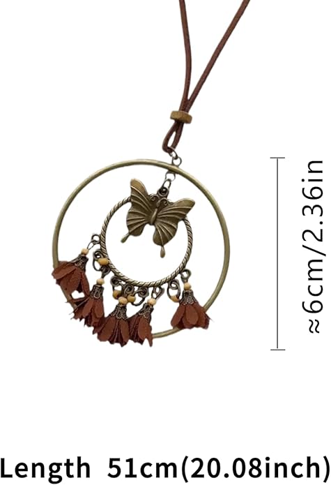 Boho Necklaces for Women, Vintage Pendant Necklaces Two Layers of Wear Choker, Adjustable Trendy Necklace Hippie Handmade Fashion Jewelry Accessories, Birthday Gifts
