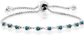 Gem Stone King Round Gemstone Birthstone Tennis Bracelet For Women | 925 Sterling Silver | 2.5MM Round | Fits Up To 9 Inch Wrist | Adjustable Bolo Bracelet For Women | Easy-On Easy-Off