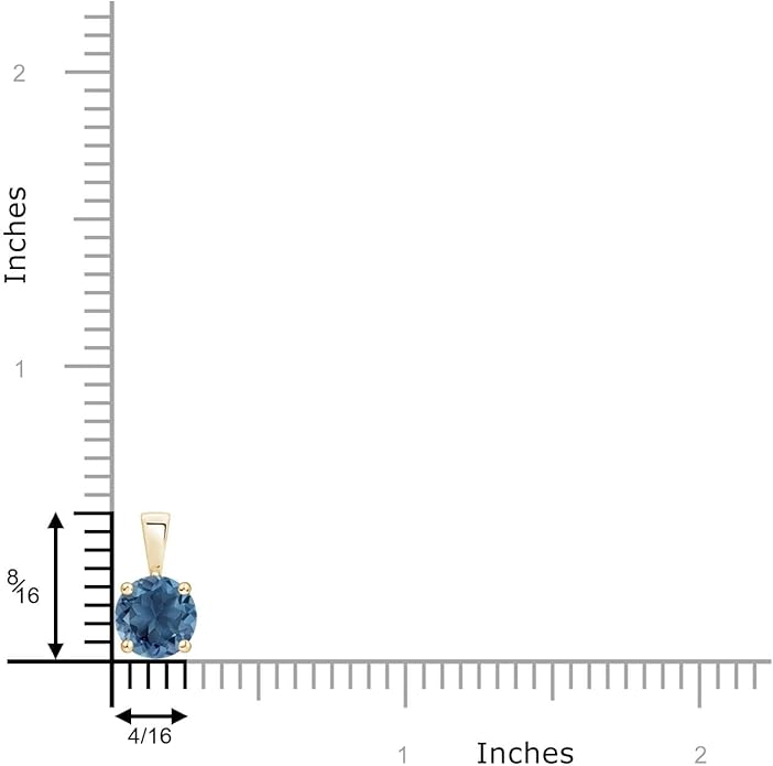 Angara Natural Blue Topaz Solitaire Pendant for Women | Classic Prong-Set Round Blue Topaz Pendant in 14K Solid Gold/Silver/Platinum With 18" Chain | December Birthday, Gemstone Jewelry Gift