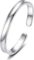 Chunky Bangle Bracelet for Women 925 Sterling Silver Bracelets Handmade Cuff Bangle Bracelets Adjustable Jewelry Fashion Simple Open Bangles