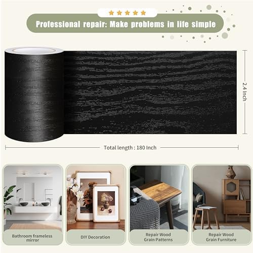 Besezx Wood Grain Tape, 2.4" X15', Self Adhesive Wood Grain Repair Patch - Image 5