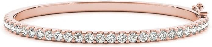 Houston Diamond District 1 to 8 Carat LAB GROWN Diamond Bangle Bracelet Ultra Premium Collection (E-F Color, VS2-SI1 Clarity)