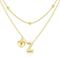 adoyi Valentines Day Gifts for Women Hers Dainty 14K Gold Plated Heart Initial Necklaces Layered Letter A-Z Pendant Necklace Stack Trendy Jewelry Birthday Valentines Day Gifts for Women Jewelry