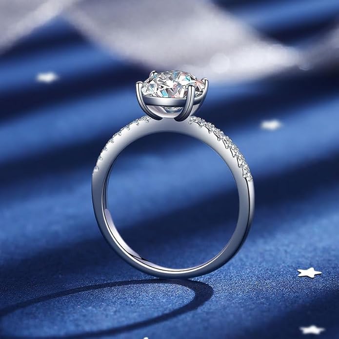 Premium S925 Sterling Silver, 1 Carat Natural Diamond Engagement Ring, D-color, Oval Cut, VVS1 Clarity, Shining Diamond Rings for Women, Elegance Redefined for Contemporary Tastes