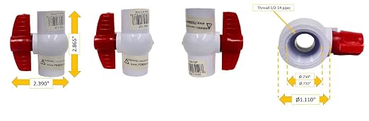 Valterra 700-12F PVC Ball Valve, 1/2" FPT - Image 2