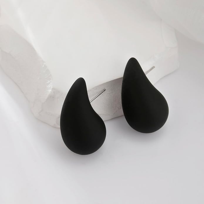 Chunky Acrylic Hoop Earrings, Lightweight Waterdrop Hoops Earrings, Hypoallergenic Trendy Jewelry for Women