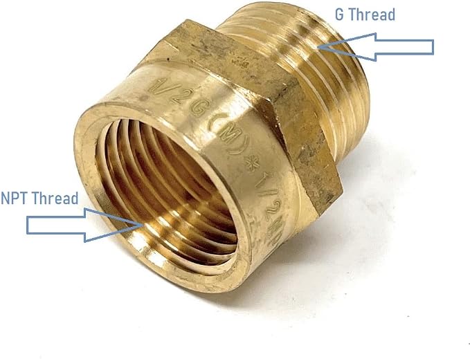 Cascada Lead-Free Brass Adapter, G Thread British BSPP Male to NPT Female | - Image 2