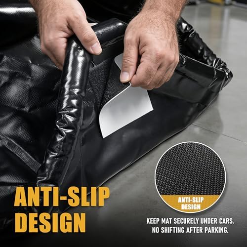 Garage Floor Mat 8'6"×20', 610GSM PVC Containment Mat Raised Edge - Image 6