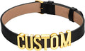 Custom4U Personalized Black Leather Choker Necklace with Picture/Name/Initials/Letters Charm,Custom Made Adjustable Choker Collar Gothic Punk Necklaces Jewelry Gifts for Women