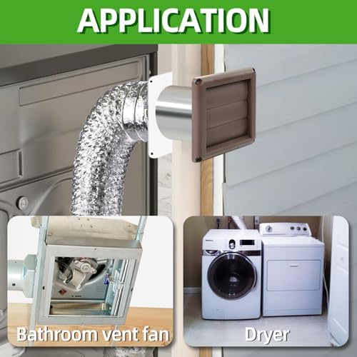 4 Inch Dryer Vent Kit with Hose/Duct Connector/Wall Plate, 9ps Duct Vent Kit - Image 7