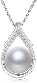Tahitian Black Pearl Necklaces for Women 10-11mm - Pearl Necklace Phoenix Pendant | with 925 Sterling Silver 18" Chain - Christmas Mothers Day Valentine's Day Gifts For Women Wife Mom Grandma Girlfriend Daughter Her Best Friend Birthday Anniversary Fin...