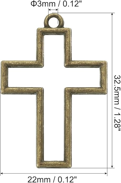 PATIKIL Alloy Open Back Bezel Pendants, Cross Shape Hollow Resin Pendant Frame for DIY Crafts Earrings Necklace Bracelet Making