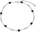 Anklet Bracelet for Women 925 Sterling Silver Natural Stone Chain Ankle Bracelet Beach Summer Fine Jewelry Valentines Day Birthday Gifts for Her Mom Wife