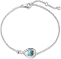 FANCIME Love Bracelet 925 Sterling Silver Infinity Birthstone Bracelets for Women Fine Jewelry Birthday Christmas Gifts for Her Mom Wife, Chain Length 6.7"+1.2" Extend