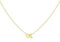 M MOOHAM Valentines Gifts for Kids Her - Heart Initial Necklaces for Women Girls 14K Gold Plated Tiny Heart Necklace Jewelry for Kids Personalized Birthday Gifts for Teen Girls Trendy