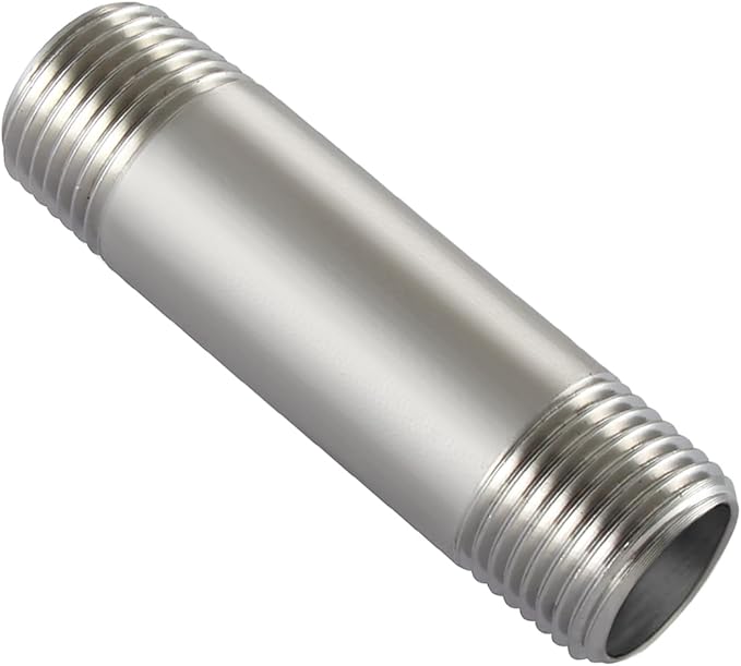 Beduan Stainless 3/8 NPT Male Threaded 4" Length Nipple Pipe Fitting | MPT by Beduan