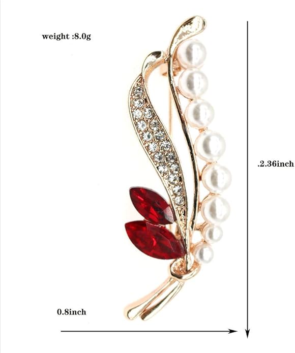 Crystal Pearl Flower Brooches Pins Fashion Beautiful Created Rhinestone Floral Brooch Good Idea for Party Dance Wedding Banquet for Elegant Women Girl