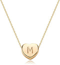 Tiny Gold Initial Heart Necklace-14K Gold Plated Handmade Dainty Letter Heart Necklace for Women Necklace Jewelry