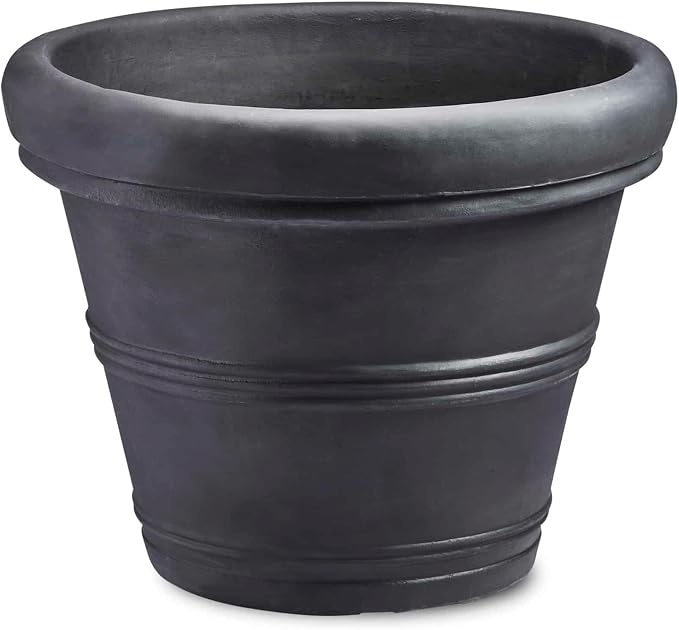 Crescent Garden Brunello Classic Rolled Rim Planter Pot, Indoor/Outdoor by CrescentGarden