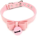 Destiny Love Bell Padlock Choker Collar Necklace Lolita Bow Collar Cat Kitty Velvet Necklace with Heart Lock and Key with Box for Women and Men