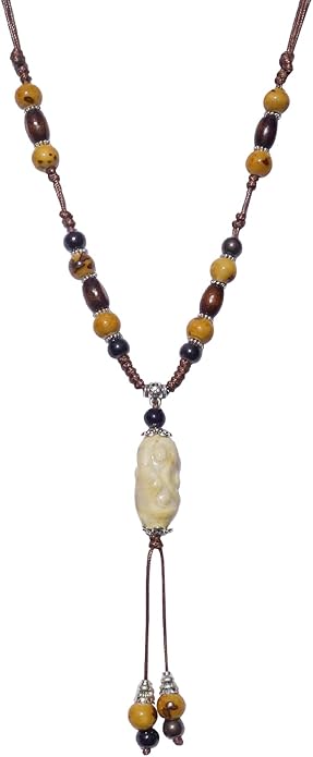 Boho Style Colorful Ceramic Bead Strand Necklace Adjustable Bohemian Jewelry Gift for Women, Fashion Clothing Matching Necklace