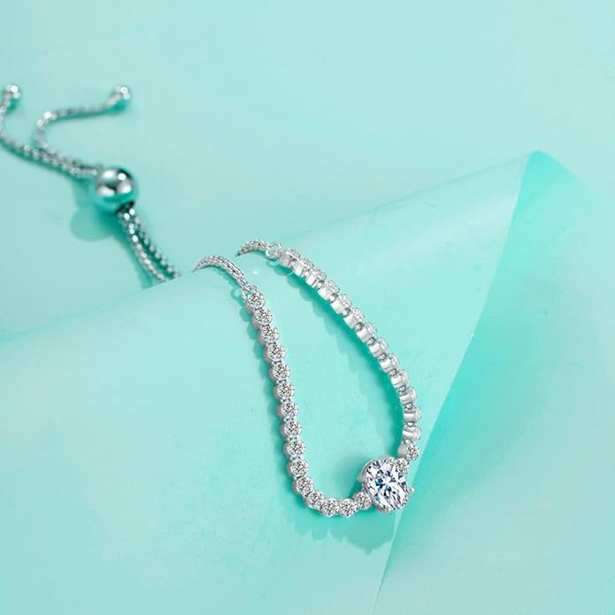 14K Gold Adjustable Diamond Bracelet for Women | Round/Oval/Princess Cut D-Color VVS1 | Ideal Gift for Birthdays & Special Events