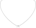 ChicSilver Personalized 925 Sterling Silver Dainty Small Heart/Star/Moon/Dot/Triangle Pendant Necklace for Women, Silver/Gold/Rose Gold/Black (with Gift Box)