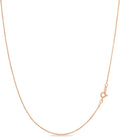 KEZEF 18k Gold Over Sterling Silver 1mm Box Chain Necklace Made in Italy | 925 Sterling Silver Necklace for Women | Rose Gold Chain for Women Men