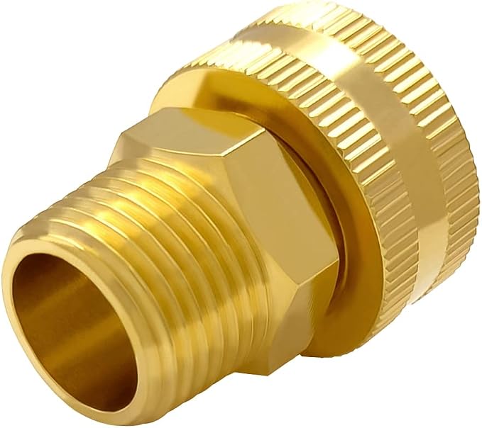 Hooshing 3PCS Garden Hose Adapter 1/2" NPT Male to 3/4" GHT Female Thread | - Image 4