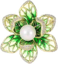 Crystal Pearl Flower Brooches Pins Fashion Beautiful Created Rhinestone Floral Brooch Good Idea for Party Dance Wedding Banquet for Elegant Women Girl