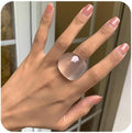 Rrdaily Cute Resin Ring for Women, Chunky Acrylic Plastic Rings Simple Aesthetic Jewelry Christmas Birthday Gifts