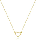 Zeffy Dainty Gold Heart Necklace for Women Trendy 14K Gold/Silver Plate Cute Heart Pendant Choker Necklaces Gold Love Heart Chain Necklace for Women Dainty Gold Jewelry Gifts for Women