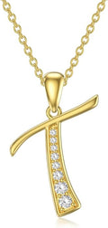 14k Gold Initial Necklace for Women, Solid Gold Moissanite Letter Pendant Necklaces Jewelry for Her Birthday Valentines Day Gifts for Mom Wife Christmas Gifts for Girlfriend Sister