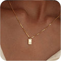 Initial Necklaces for Women 14K Gold Plated Letter Necklace Dainty Name Pendant Necklace Personalized Christmas Gifts for Women Trendy Gold Jewelry
