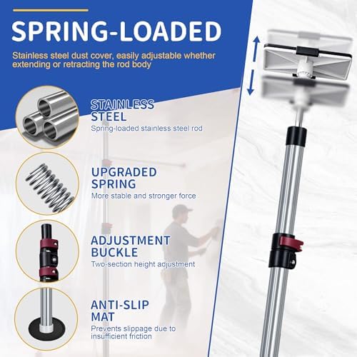 12FT Dust Barrier Poles, 4 Pack Zipper Wall Pole Kit, 3 Stage Telescopic Dust - Image 5