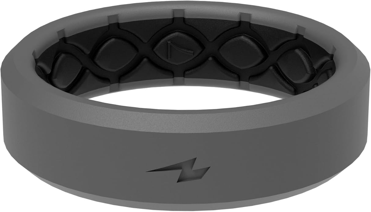 Groove Life Zeus Anti Stretch Silicone Ring Breathable Silicone Rings for Him and Her, Unique Design, Comfort Fit Ring