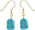 Turquoise Dangle Earrings Vintage 925 Sterling Silver Irregular Gemstone Drop for Women Gift