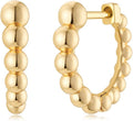 MYEARS Women Earrings Gold Huggie Hoop Ear Stud Cuff 14K Small Simple Hypoallergenic Everyday Jewelry
