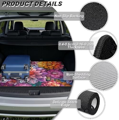 ELEQIN Car Cargo Liner, All Weather Heavy Duty Trunk Liner, Dahlia Flower - Image 6